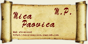 Mića Paovica vizit kartica